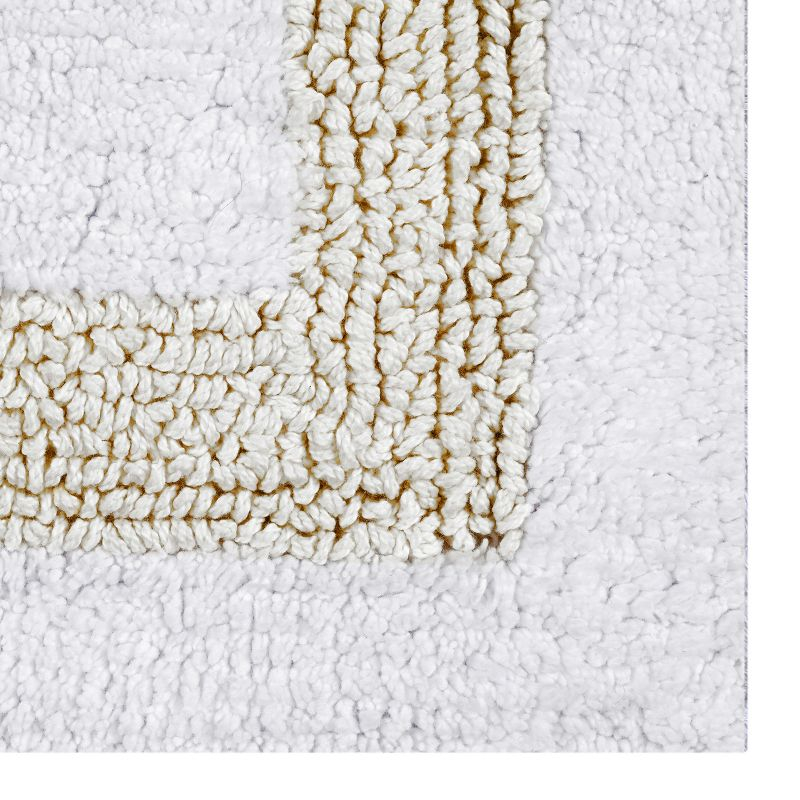 Better Trends Hotel 100% Cotton Tufted Two Tone Reversible Bath Rug 24" x 40" Rectangle - White/Ivory