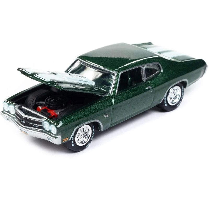 1970 Chevrolet Chevelle SS Forest Green Metallic with White Stipes "John Wick" (2014) 1/64 Diecast Model Car by Johnny Lightning