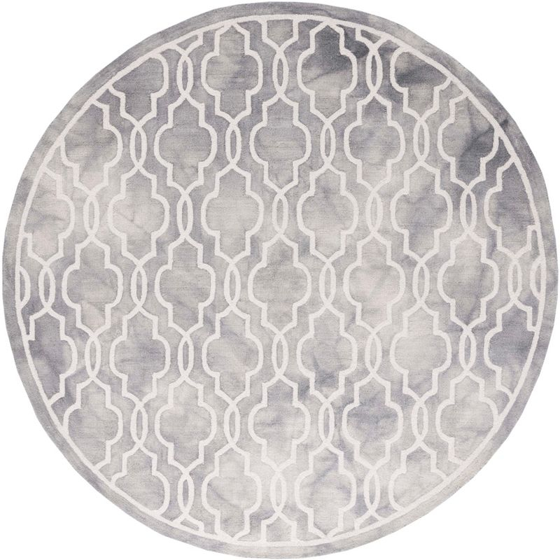 Dip Dye DDY539 Hand Tufted Indoor Area Rug - Grey/Ivory - 7' Round - Safavieh