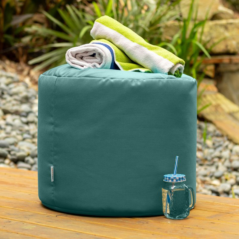Jaxx Spring Indoor / Outdoor Bean Bag Pouf Ottoman, Sunbrella Breeze
