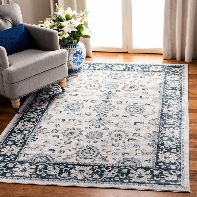 Isabella ISA940 Power Loomed Area Rug - Cream/Navy - 5'3"x7'6" - Safavieh.