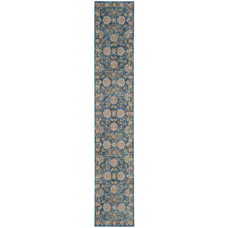 Vintage Persian VTP469 Power Loomed Indoor Accent Rug - Turquoise/Multi - 2'x5' - Safavieh