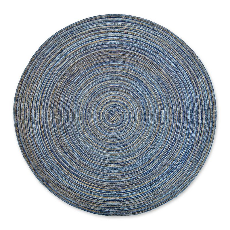 DII Variegated Placemat Set 6 Piece, Blue, 15" Dia