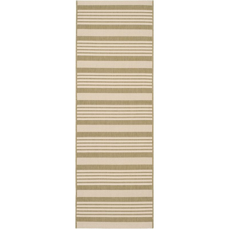 Courtyard CY6062 Power Loomed Indoor/Outdoor Runner Rug - Green/Beige - 2'3"x8' - Safavieh.