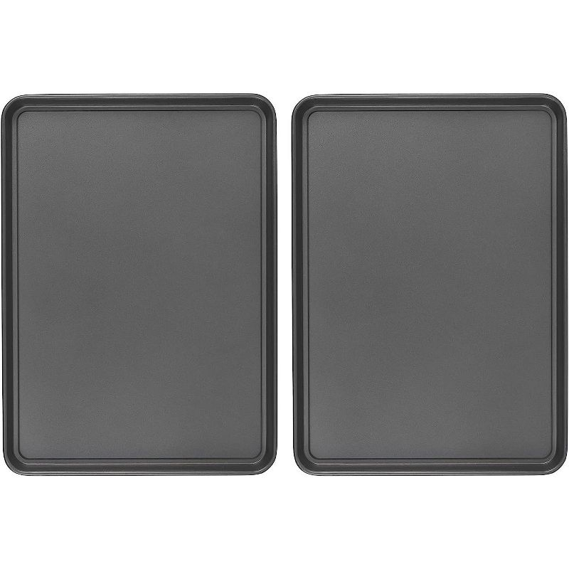 GoodCook Dishwasher Safe Nonstick Steel XL Cookie Sheet, 15'' x 21'', Gray,2 Pack