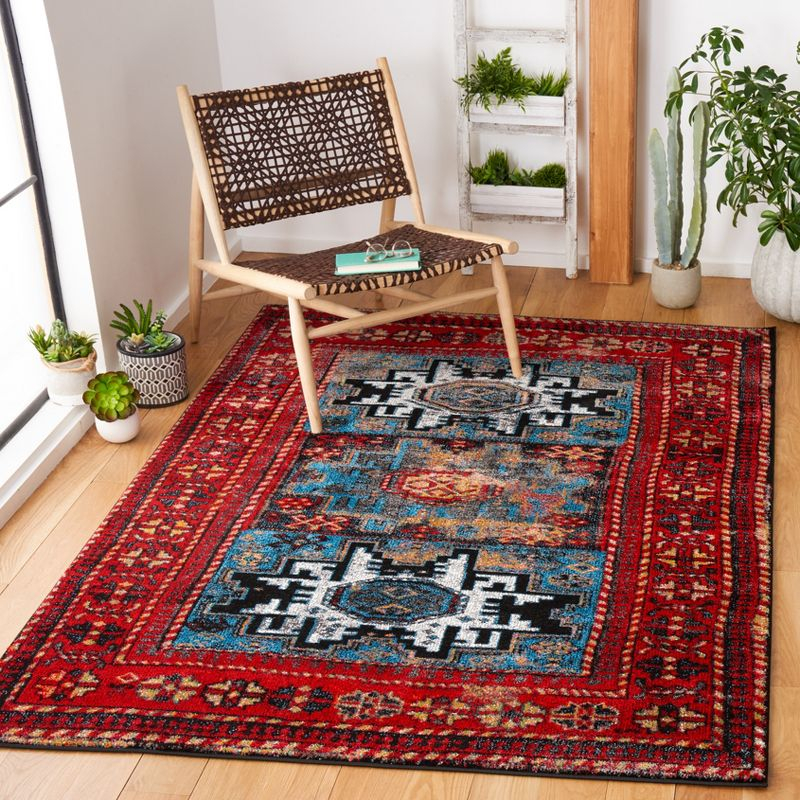 Vintage Hamadan VTH213 Power Loomed Area Rug - Red/Light Blue - 8'x10' - Safavieh.
