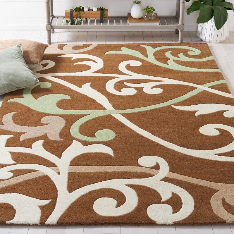 Soho SOH256 Hand Tufted Area Rug - Brown/Multi - 3'6"x5'6" - Safavieh.