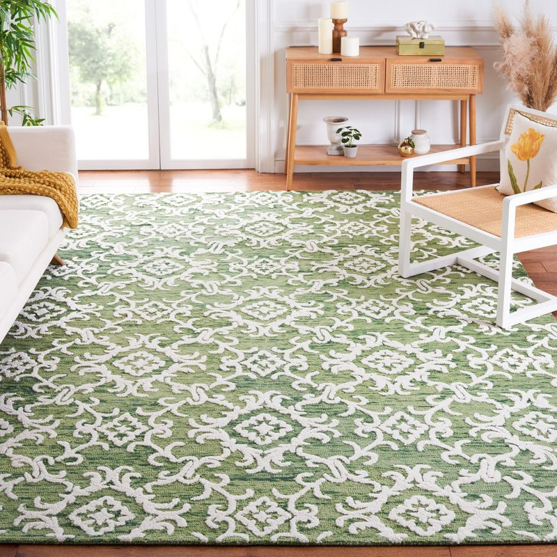 Blossom BLM104 Hand Tufted Area Rug - Green/Ivory - 8'x10' - Safavieh.