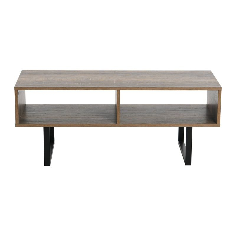 Household Essentials Jamestown TV Stand: Engineered Wood, Iron Frame, for 42" TVs Ashwood