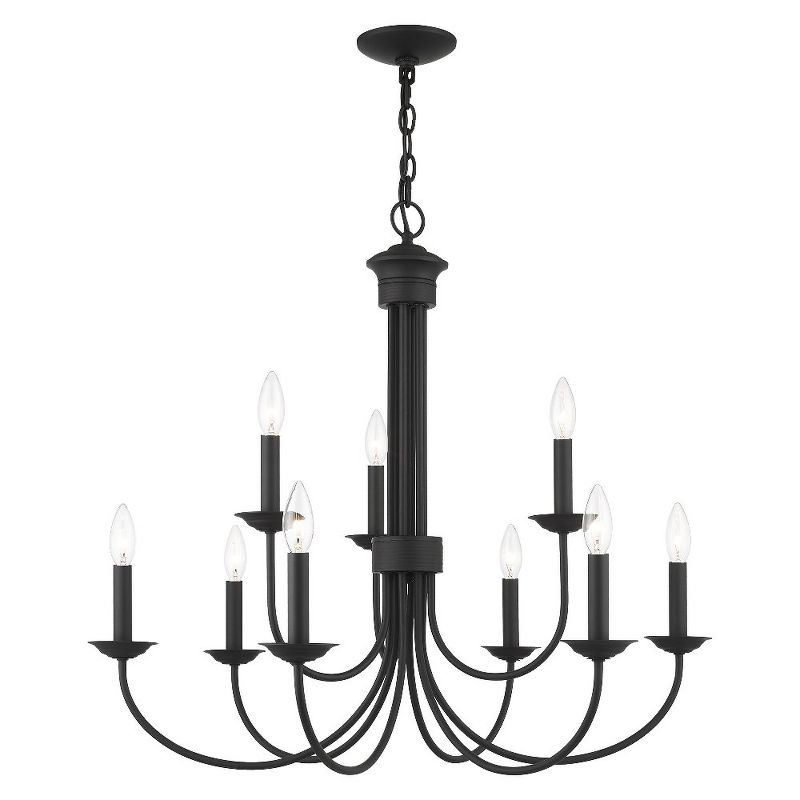 Livex Lighting Estate 9 - Light Chandelier in  Black
