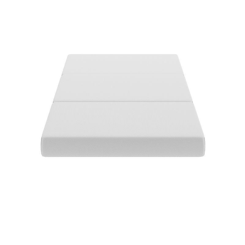 Emma and Oliver 4 Inch Cooling Tri-Fold Memory Foam Cot Mattress in a Box with Supportive Foam Base and Washable Cover