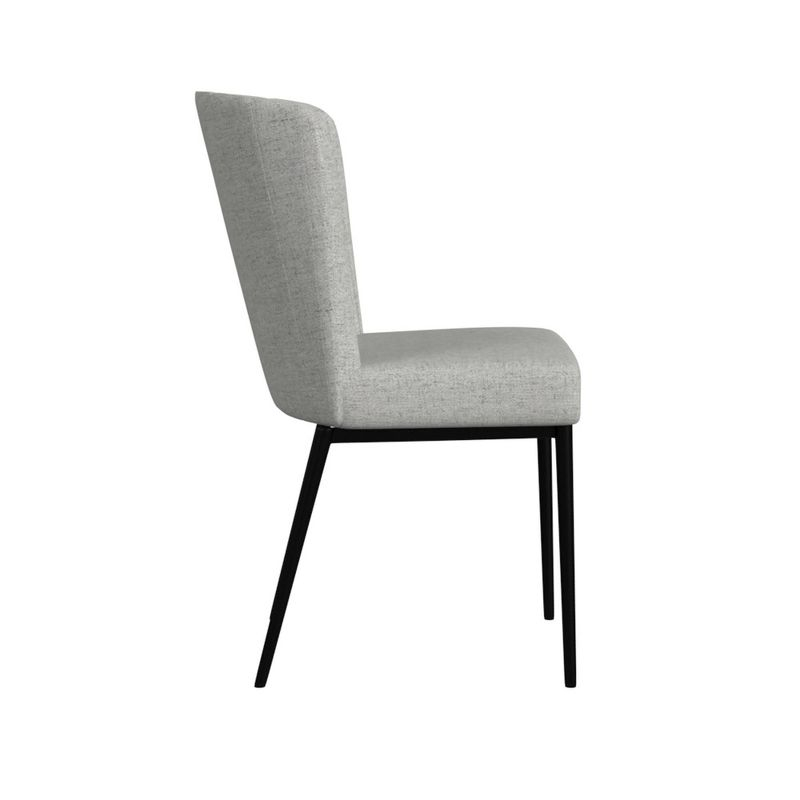 Channel Back Dining Chair with Metal Legs Light Gray - HomePop