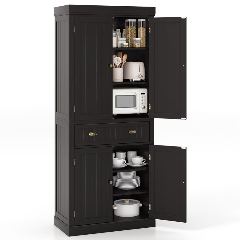 Costway Kitchen Cabinet Pantry Cupboard Freestanding with Shelves Espresso