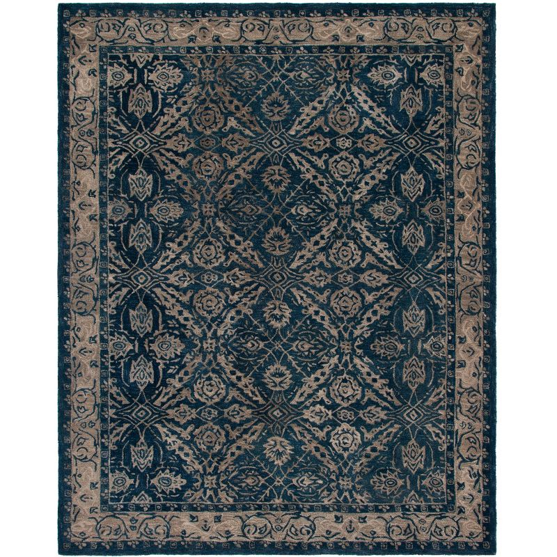 Anatolia AN583 Hand Tufted Indoor Area Rug - Navy/Ivory - 8'x10' - Safavieh