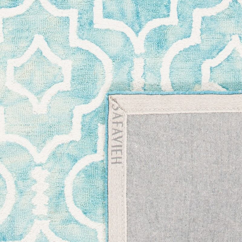 Dip Dye DDY538 Hand Tufted Indoor Area Rug - Turquoise/Ivory - 7'x7' - Safavieh