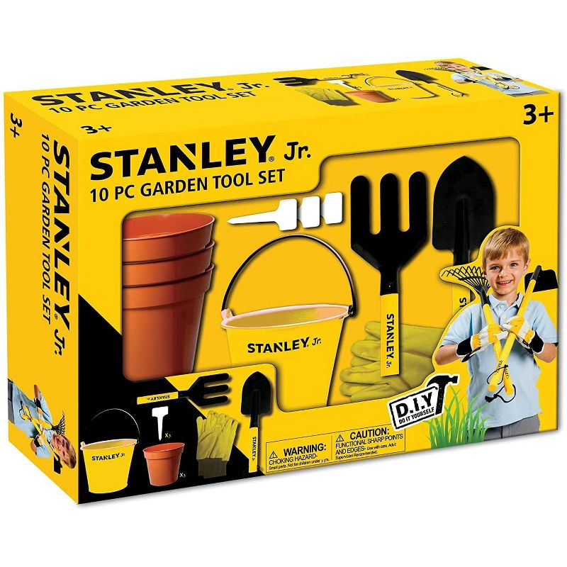 Red Tool Box Stanley Jr. 10 Piece Garden Tool Set