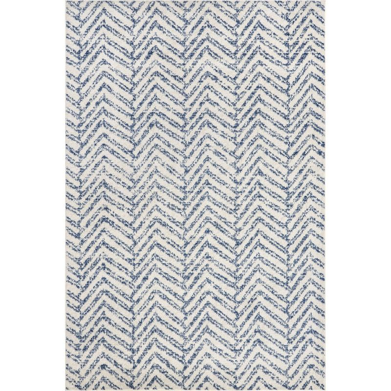 Nuloom Rosanne Chevron 7x9 Indoor Area Rug for Living Room Bedroom Dining Room Kitchen, Blue/Ivory