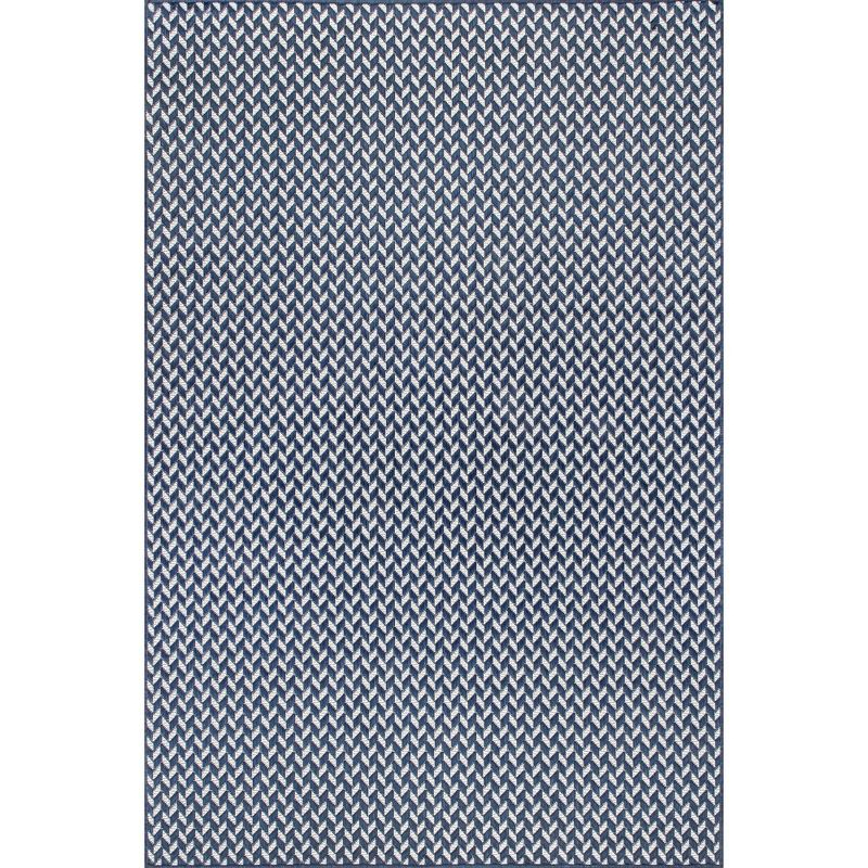 Nuloom Camryn Herringbone Indoor/Outdoor Area Rug, 6' 7" x 9', Navy