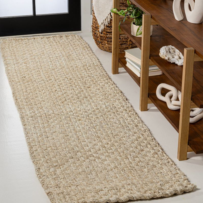 JONATHAN Y Estera Hand Woven Boucle Chunky Jute Ivory 2 ft. x 8 ft. Runner Rug