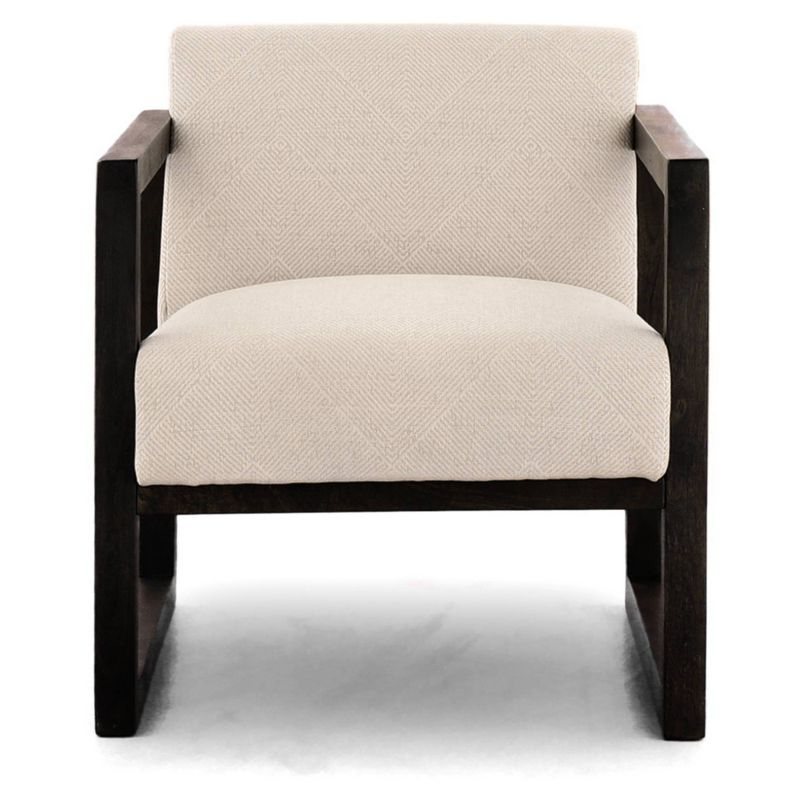 Signature Design by Ashley Alarick Accent Chair Cream: Upholstered Wooden Legs, Vintage Style