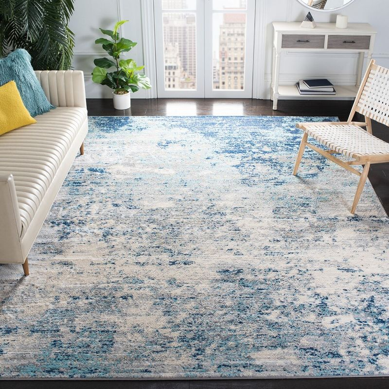 Brentwood BNT822 Power Loomed Area Rug - Light Grey/Blue - 8'x10' - Safavieh.