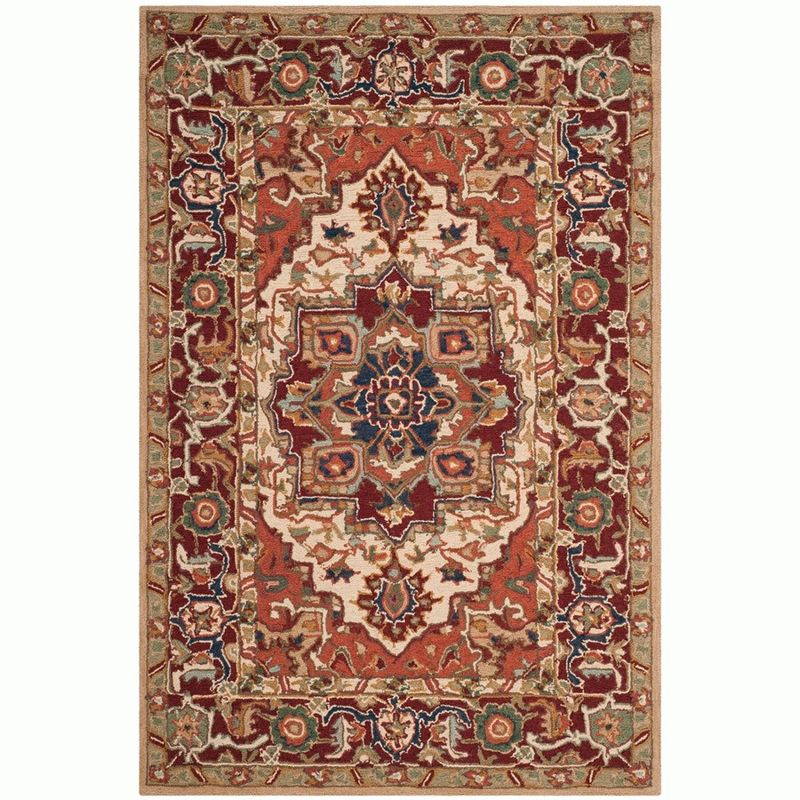 Chelsea HK709 Hand Hooked Area Rug - Red/Ivory - 3'9"x5'9" - Safavieh.