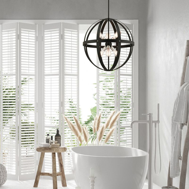 Livex Lighting Stoneridge 6 - Light Pendant in  Textured Black