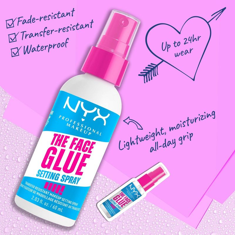 NYX Professional Makeup The Face Glue Makeup Setting Spray - 2 fl oz