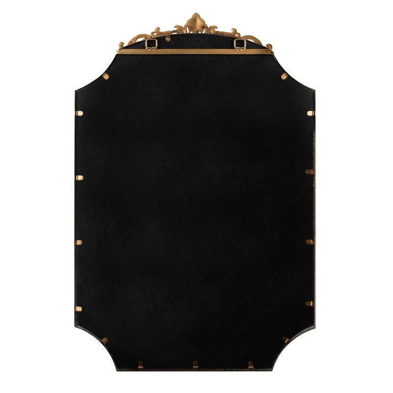 Kate & Laurel All Things Decor 24"x36" Arendahl Traditional Scallop Mirror Gold: Baroque-Inspired, No Assembly Required, Wall Mount