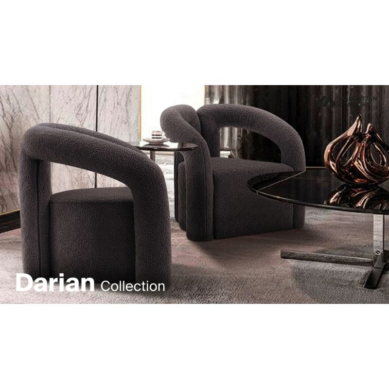 Darian Modern Boucle Upholstered Accent Chair Black - Manhattan Comfort