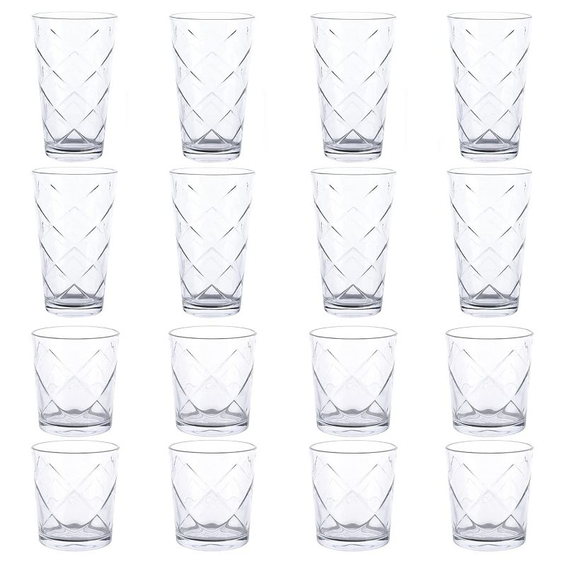 Gibson Home 16 Piece Lattice Glassware Drinkware Set