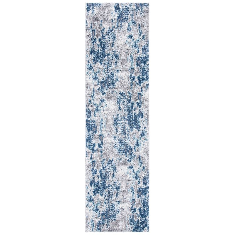 Aston ASN704 Power Loomed Indoor Runner Rug - Navy/Grey - 2'x7' - Safavieh