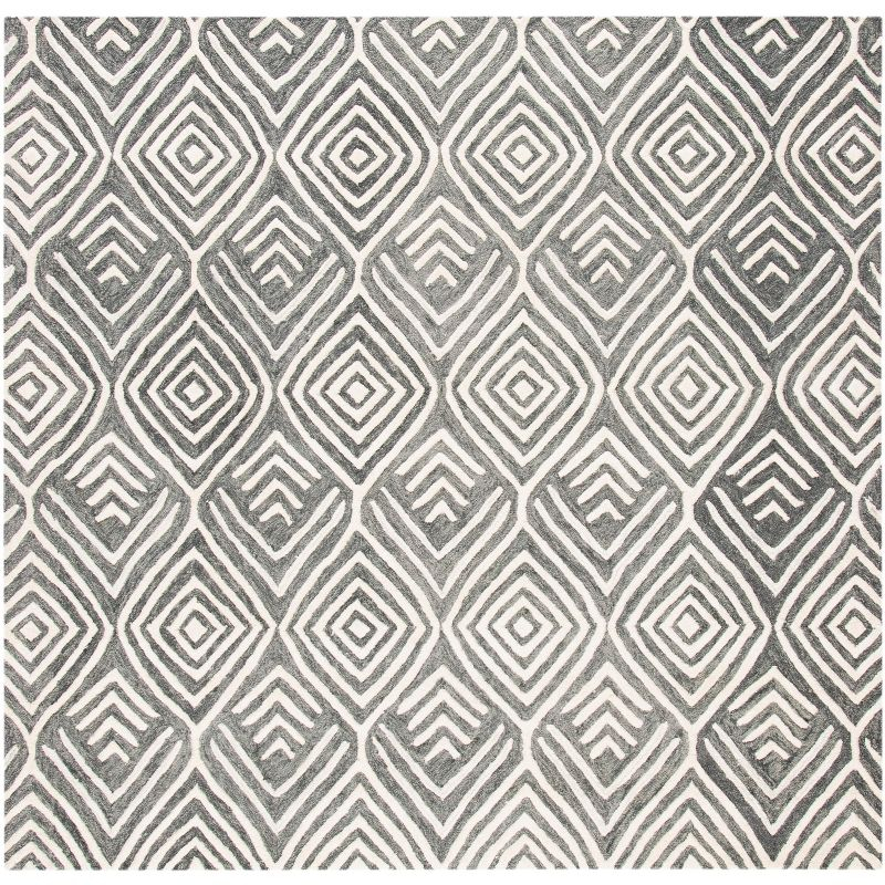 Blossom BLM936 Hand Tufted Area Rug - Ivory/Grey - 6'x6' - Safavieh.