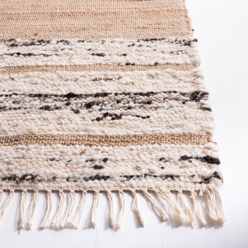 Natura NAT871 Hand Woven Area Rug - Natural/Black - 6'x6' - Safavieh.