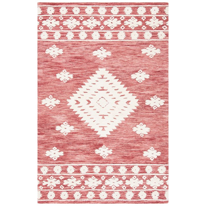 Aspen APN550 Hand Tufted Indoor Area Rug - Rust/Ivory - 4'x6' - Safavieh