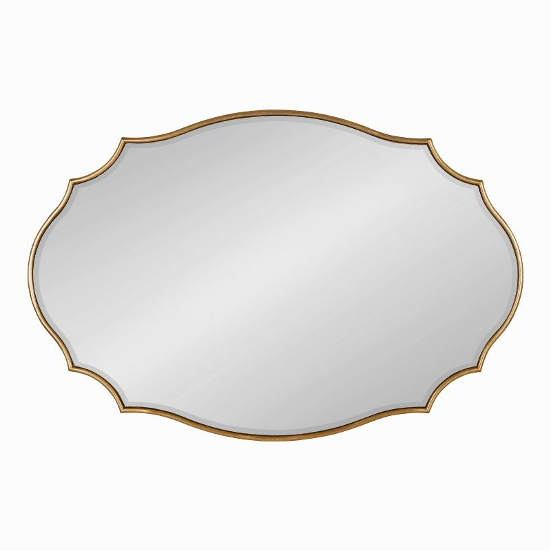 24" x 36" Leanna Scalloped Oval Decorative Wall Mirror Gold - Kate & Laurel All Things Decor