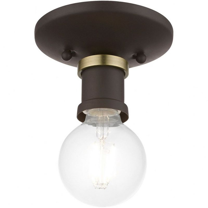 Livex Lighting Lansdale 1 - Light Flush Mount in  Bronze/Antique Brass
