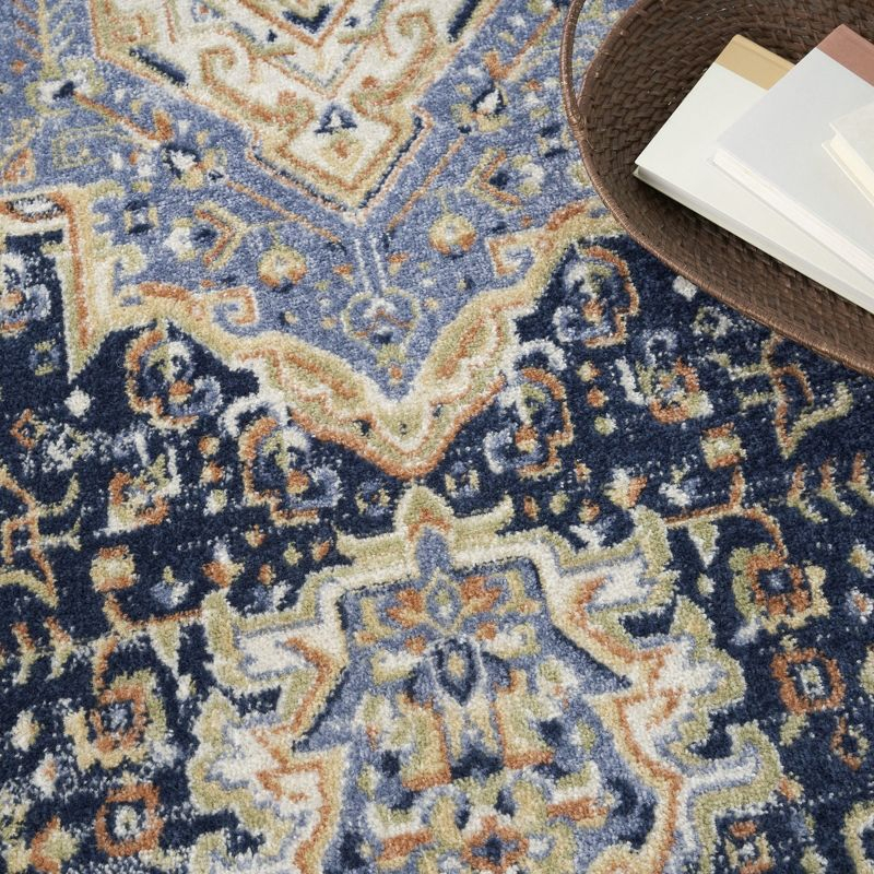 Nourison Essentials Persian Vintage Indoor Outdoor Area Rug Navy 8' x 10'