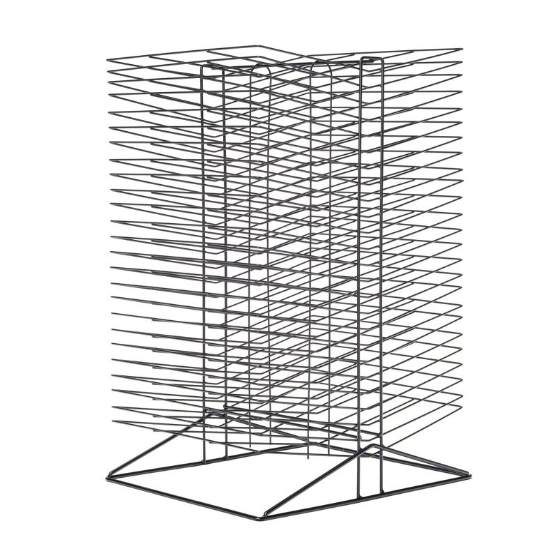 Sax All-Steel Double Sided Wire Drying Rack for Arts and Crafts and Storage, Black, 50 Shelves, 17-1/2 x 20 x 30-3/4 Inches