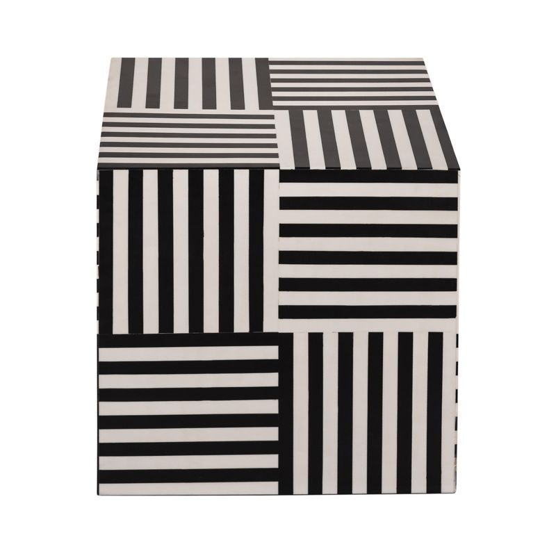 TOV Furniture Cube Black and White Side Table