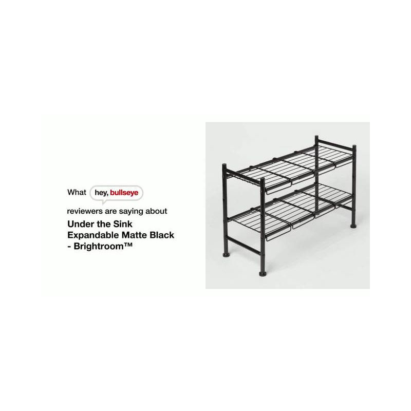 Under the Sink Expandable Brushed Nickel - Brightroom™: 2-Tier, Powder-Coated Steel, Open Wire Shelf Organizer