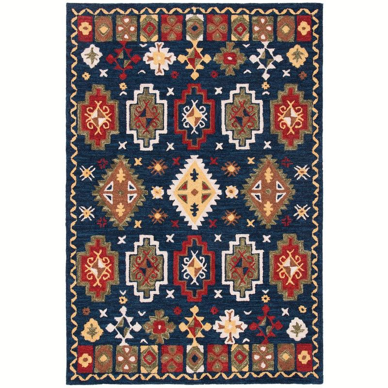 Heritage HG353 Hand Tufted Area Rug - Navy/Red - 3'x5' - Safavieh.