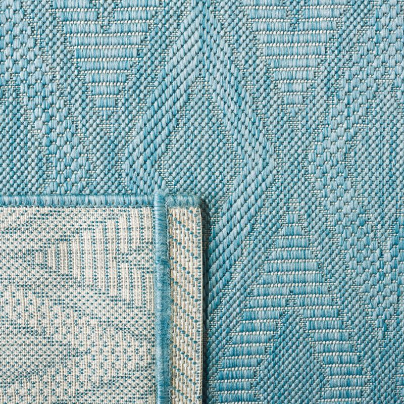 Courtyard CY8522 Power Loomed Indoor and Outdoor Area Rug - Aqua/Aqua - 8'x10' - Safavieh