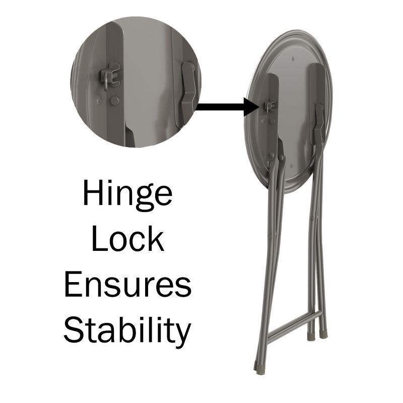 Trademark Home Set of 2 Heavy-Duty Bar Stools, 18 in. Folding Stools with Padded Seats, Gray