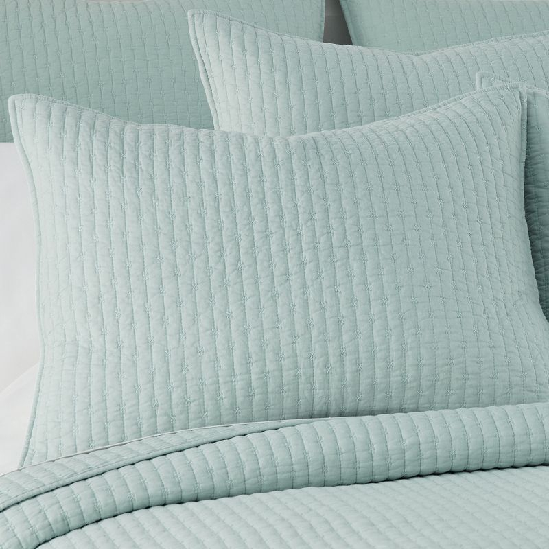 Cross Stitch Blue Haze Twin Quilt Set