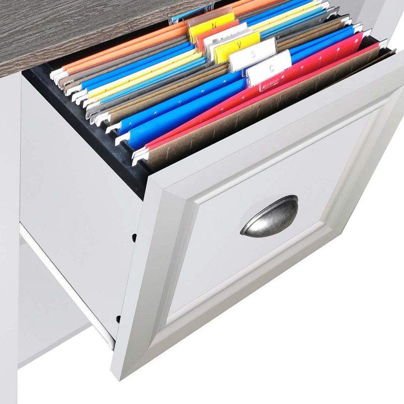 Saint Birch Ansel 56 inches L-Desk with Keyborad Pullout Tray, White