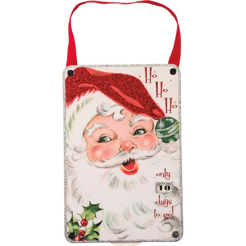 Christmas 9.25" Santa Countdown Wheel Ho Ho Ho Days Till Christmas Primitives By Kathy  -  Wall Sign Panels