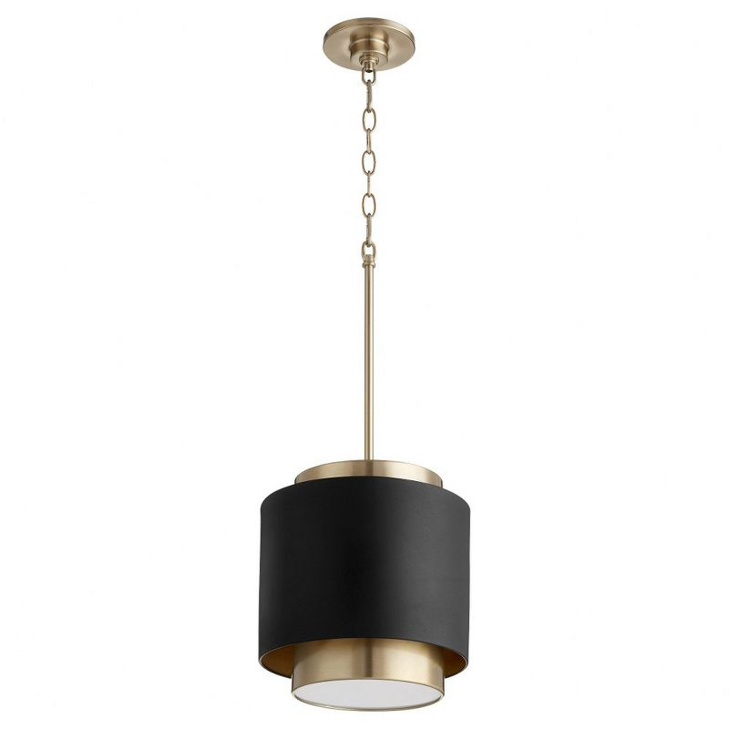 Quorum Lighting 1 - Light Pendant in  Noir/Aged Brass