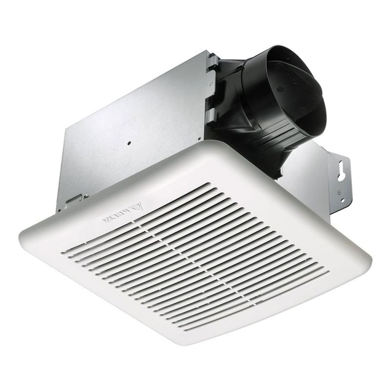 Delta Breeze GreenBuilder Exhaust Ventilation Bath Fan 80 CFM Energy Efficient Quiet Operation Motor with Humidity Sensory and LED Light, White