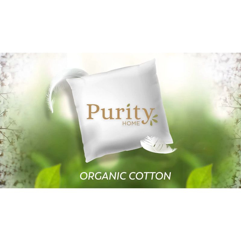 Purity Home King 300 Thread Count Organic Cotton Brushed Percale Pillowcase Light Gray: STANDARD 100 by OEKO-TEX Certified